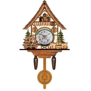 Acouto Kuckucksuhr Antike Hölzernen Kuckucks -Vogelhaus Wuhr Home Decor Hängende Kuckucksuhr Auto Swing Bell Home Decor W Uhr Kuckucksuhr W AIDS Täglich effizient. Es Ist Ideal (CM005)
