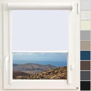 Kassettenrollo Verdunkelungsrollo Thermo Rollo | Fertigung nach Maß | Zum Anschrauben oder Kleben | Für Türen und Fenster | Thermostoff Blackout | Mit Kassette und Führungsschienen | Farbe Weiß