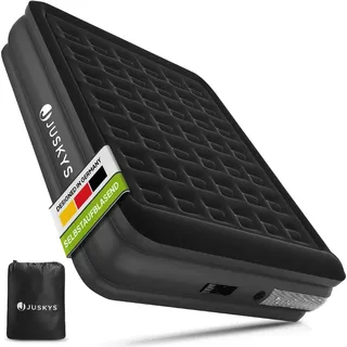 Juskys Luftmatratze Sapri L Schwarz - 2 Personen Luftbett selbstaufblasend - integrierter Pumpe