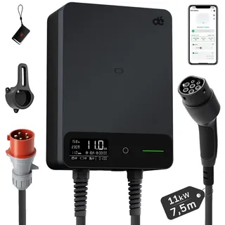 dé Ladestation 11 kW Wallbox Typ 2 (11 kW, 16 A) 7,5 m Kabel