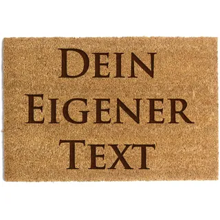 Happenings Personalisierte Fußmatte | Kokosmatte mit Ihrem Text | Original Türmatte für Innenbereiche | Familien Namen | Lustige Eingangsmatte (60x90, Modell 1)