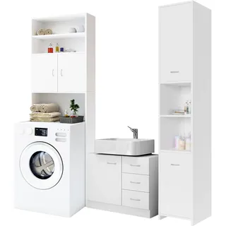 CASARIA Badmöbel-Set Neapel 3-tlg. Weiß