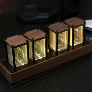 SPORTARC RGB Nixie Röhrenuhr LED-Schreibtischuhr, Farbwechsel-Uhr, Dekoration, WLAN- und Handysteuerung
