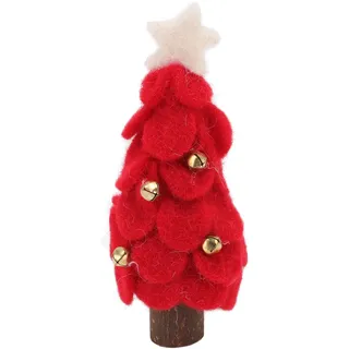 Hölzerner Weihnachtsbaum Und Roter Filz – Wanddekoration Für Fenster Und Innenbereich