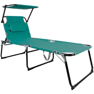 Mojawo XXL Gartenliege Aqua mit Dach