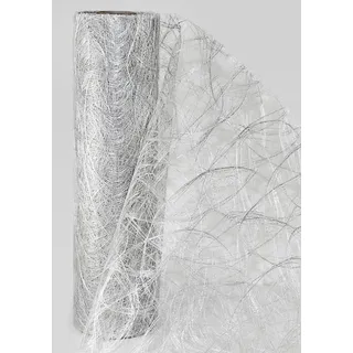 Sizoweb 5m, 20m, 25m Rolle 30cm oder 20cm breit Original Tischläufer Tischband Dekoration Fest Hochzeit Geburtstag Kommunion Taufe (5m x 30cm, Silber 1400)