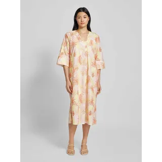 Midikleid mit V-Ausschnitt, Rosa, L