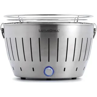 LotusGrill Classic Edelstahl G340 mit USB-Anschluß - der raucharme Holzkohlegrill
