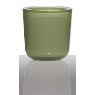 INNA-Glas Teelichtglas Nick, Zylinder - Rund, grasgrün, 7,5cm, Ø 7,5cm | Kerzenglas - Teelichthalter