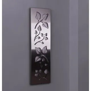 Wandgarderobe/Garderobe, Design Leaves, 140x40cm, Edelstahl mattiert (Marke: Szagato, Made in Germany) (Kleiderständer Garderobenständer Wandpaneel Wanddeko Kleiderhaken Flurgarderobe)