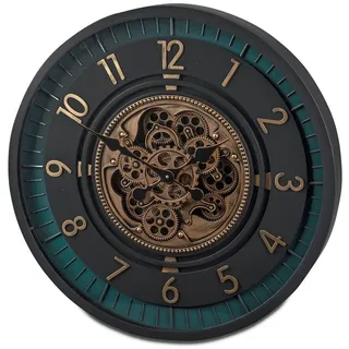 formano Wanduhr mit sichtbar beweglichen Zahnrädern Modern 66 cm Antik-Style (Sichtbar bewegliche Zahnräder) bunt