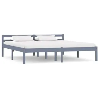 vidaXL Massivholzbett 160 x 200 cm Grau