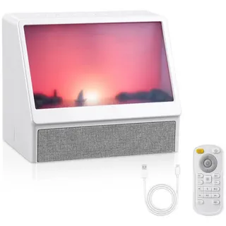 CkeyiN Pro Wecker Sonnenaufgang Wecker,Tageslichtwecker mit 12 Naturgeräuschen 6 farbige Licht,Bluetooth 5.0, Geschenke für Frauen Männer Teens weiß