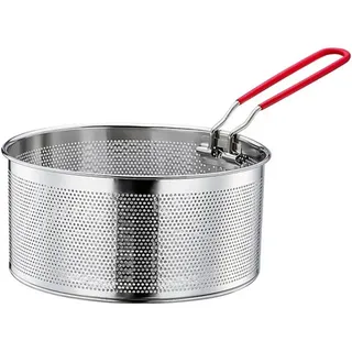 Little Lorien Küchensieb Edelstahl Küchensieb & Frittierkorb, Nudelsieb, abnehmbarer Griff, Edelstahl, (2-St., 1 x Frittierkorb aus Edelstahl mit abnehmbarem Griff), Frittierkorb für frittieren, Pasta und gemüse mit abnehmbarer Griff silberfarben Ø 20 cm