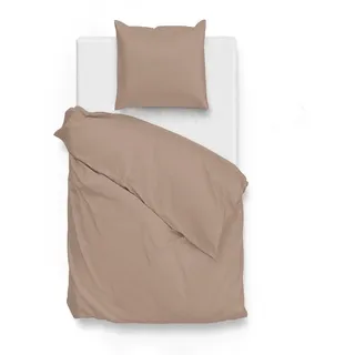 ZO HOME Bettwäsche Satinado Bettwäsche 135 Praline Brown 135x200, Bettbezug Kopfkissenbezug Set kuschelig weich hochwertig bunt
