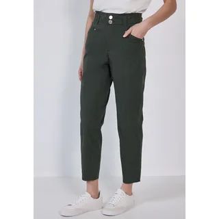 street one studio Paperbag-Hose High Waist Grün 44