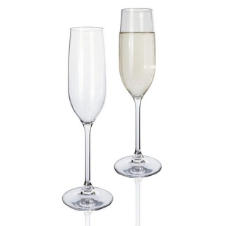 Gläser-Set Tiamo Champagner Glas 2 Stück (8,2 oz) 230 ml, Camping Champagner Flûtes aus Kunststoff bruchfest kratzfest