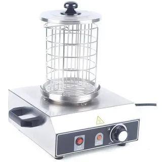 Hot Dog-Maschinen, 350W Elektrische Zylinder Heizung Wurstkocher Bockwurstwärmer Edelstahl Einstellbarer Temperatur Würstchenwärmer für Hot Dog, Brötchen, Toast