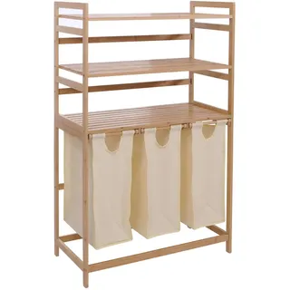 MCW Wäschesammler Braun, Cremeweiß