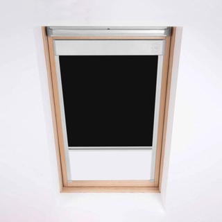Dachfenster Jalousie für Velux Dachfenster – Verdunkelungsrollo – Tiefschwarz – Silberfarbener Aluminiumrahmen (M04)