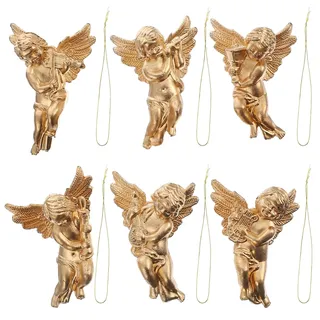 SEWACC 30 Stück Hängende Weihnachtsengel-Ornamente, Valentins Engel Anhänger Ornamente Miniatur-Engelsfiguren Für DIY-Weihnachtsbaumschmuck zum Aufhängen, 6 x 4,5 x 3,5 cm