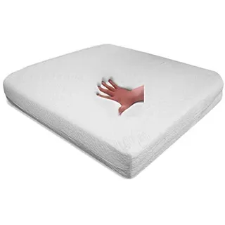 Gel / Gelschaum Sitzkissen Anti Dekubitus Sitzpolster 52x45x10 cm Bezug purotex WEISS Memory Schaum Rollstuhl Auto LKW Bürostuhl Chefsessel Kissen Sitzauflage Stützkissen Rücken Gesäß RG60 weich