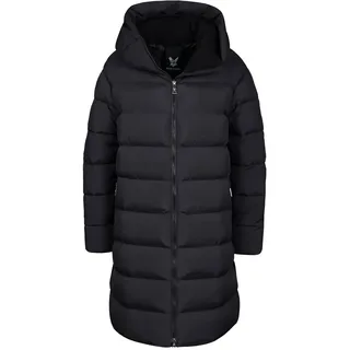 Steppmantel FUCHS SCHMITT, Damen, Gr. 42, schwarz, Web, Obermaterial: 100% Polyester, unifarben, ca. Mitte Oberschenkel, hoch geschlossener Ausschnitt, abgerundeter Saum, Mäntel Steppmantel, mit angeschnittener Kapuze, Regular Fit, 2-Wege-Zipper