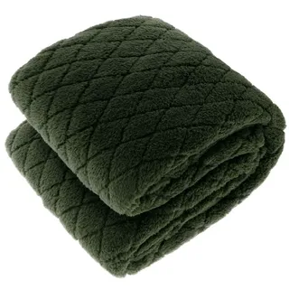 Unique Living Ezra - Plaid - Fleece - 150x200 cm - Dark Green