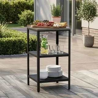 casa.pro Bolognano Standregal 92 x 50 x 50 cm Schwarz/Silber