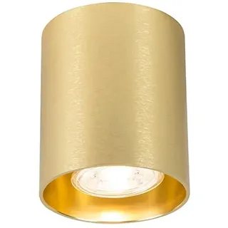 QAZQA Tubo 2-flg. rund gold Aluminium