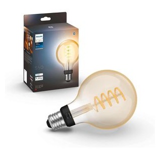 Philips LED-Lampe Hue Filament Bluetooth E27, warm- bis kaltweiß, 7W (40W), Globe, smart, ZigBee