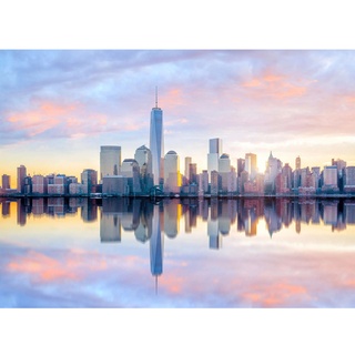 Fototapete New York Skyline Blau Grau Gelb 3,50 m x 2,55 m FSC®