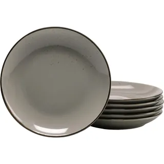 CreaTable Nature Collection Dessertteller 21 cm braun 6er Set