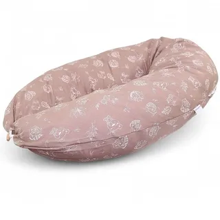 HOBEA-Germany Stillkissen 190 cm x 76 cm XXL Lagerungskissen Schwangerschaftskissen für Baby und Erwachsene Seitenschläferkissen Stillkissen mit Bezug aus Bio Baumwolle, Waldbewohner Cappuccino