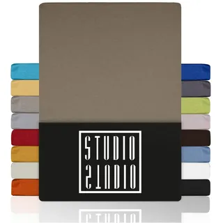Studio Spannbettlaken Jersey 160 x 200 cm taupe