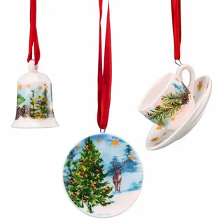 Hutschenreuther Weihnachtsfigur Sammelserie 2023 Am Weihnachtsbaum Mini-Set Tasse 3tlg bunt