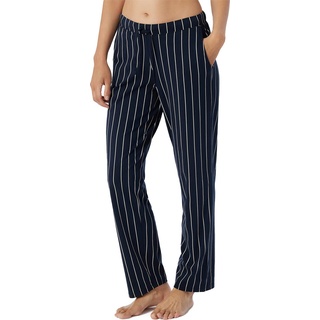 Schiesser, Damen, Pyjama, Mix & Relax Organic Cotton Schlafanzug Hose lang, Blau, (36)