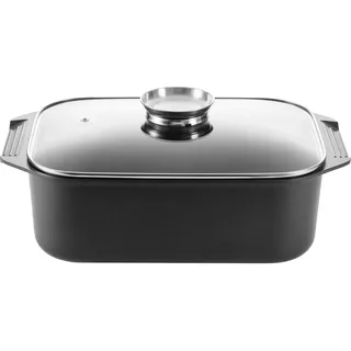 Zwilling Bräter Ember, Schwarz, Metall, 6,5 L, rechteckig, hitzebeständige Griffe, backofengeeignet, ergonomischer Griff, backofenfest, Kochen, Töpfe, Bräter