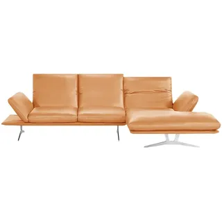 KOINOR Ecksofa Echtleder Francis , gold , Maße (cm): H: 93
