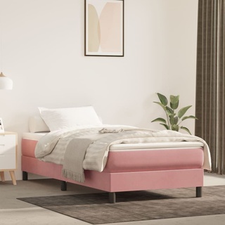 Schlafzimmerbett mit Einzigartig Lattenrost - Boxspringbett Rosa 80x200 cm Samt - FurnitureGermany - HOMMIE