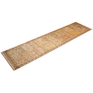 Läufer Kaschmir Seide Teppich handgeknüpft braun, morgenland, rechteckig, Höhe: 5 mm braun