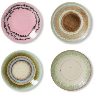 HKliving - 70's Snack- und Saucenteller, Ø 11,5 cm, doodle (4er-Set)