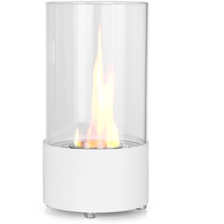 Moritz Ethanol Kamin Tischkamin 30 x 15 x 15 cm weiß I Tischfeuer rund I 300 ml Edelstahldose I Bioethanol Kamin I Bio Ethanol Kaminofen Indoor Outdoor I Innen Außen I Bioethanol Brenner I Brennertopf