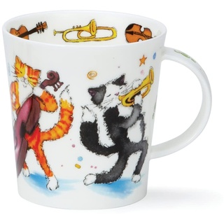 DUNOON Lomond Shape Mug 0,32 Liter Groovy Cats or Groovy Dogs (Groovy Cats), Gold