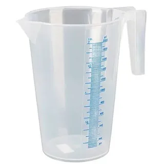 hünersdorff Messbecher 5 l, PP, 2 Skalen mit geschlossenem Griff,transparent