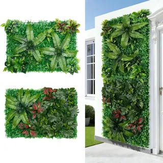 Turmegtt 2 Stück Kunstpflanzen Wand (Tropical 60 x 40 cm)