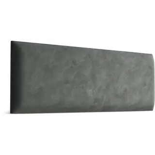Muralo - Samt Wandkissen Stoff Polster-Paneel für Schlafzimmer Wohnzimmer Bett Wandpolster Bettkopfteil Lendekissen Modern Luxus Gepolstert Magic Velvet (Grau, 50 cm x 15 cm)