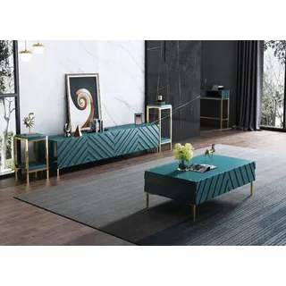 Modernes Design Wohn Wand Wohnzimmer Sideboard RTV Regal Staender Turkis Holz