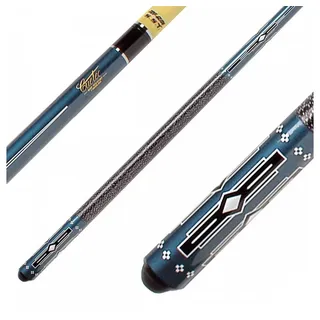 Winsport Cuetec Billardqueue Serie NewLine, Profi-Cue, Ahornholz mit High-Tech Fiberglasüberzug, Tournament Poolqueue, Leinengriffband, 2-TLG. 147 cm, 13 mm weiß, blau und rot (N-1 blau)