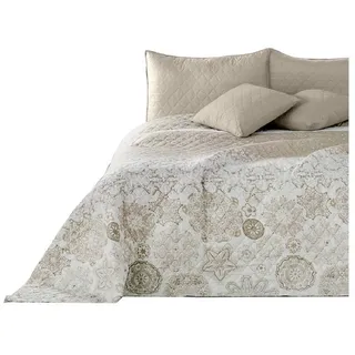 DecoKing Alhambra Bettüberwurf 220 x 240 cm Beige/Weiß